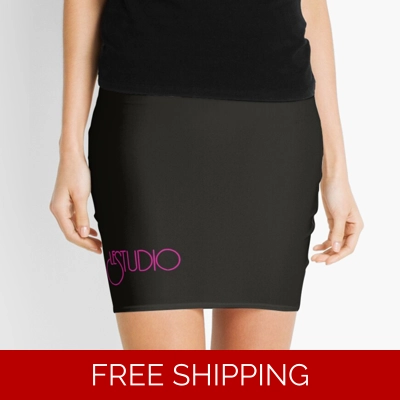 Mini Skirt Black Original Hot Pink logo